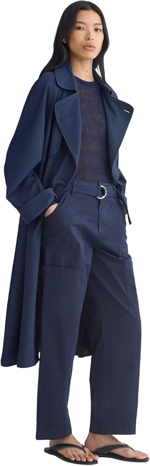 image:imageEverlane Womens Utility StraightLeg Cargo Pant GOTS Organic Cotton Stretch HighRise Cargo TrouserNavy