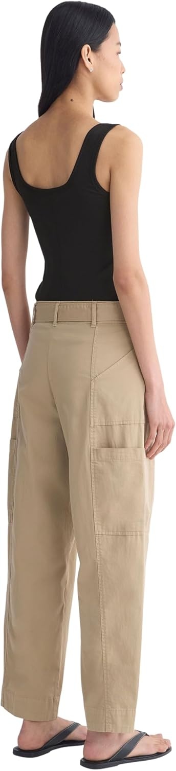 image:imageEverlane Womens Utility StraightLeg Cargo Pant GOTS Organic Cotton Stretch HighRise Cargo TrouserTrench Coat Khaki
