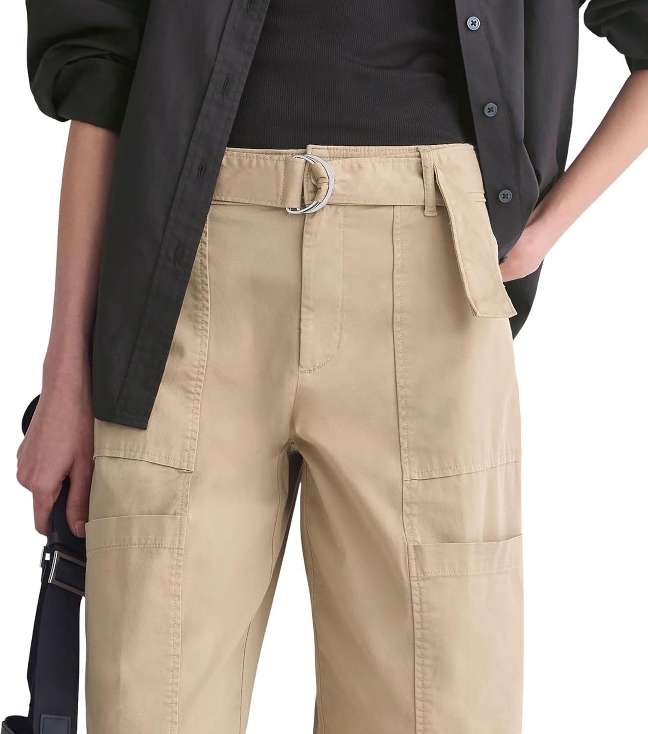 image:imageEverlane Womens Utility StraightLeg Cargo Pant GOTS Organic Cotton Stretch HighRise Cargo TrouserTrench Coat Khaki