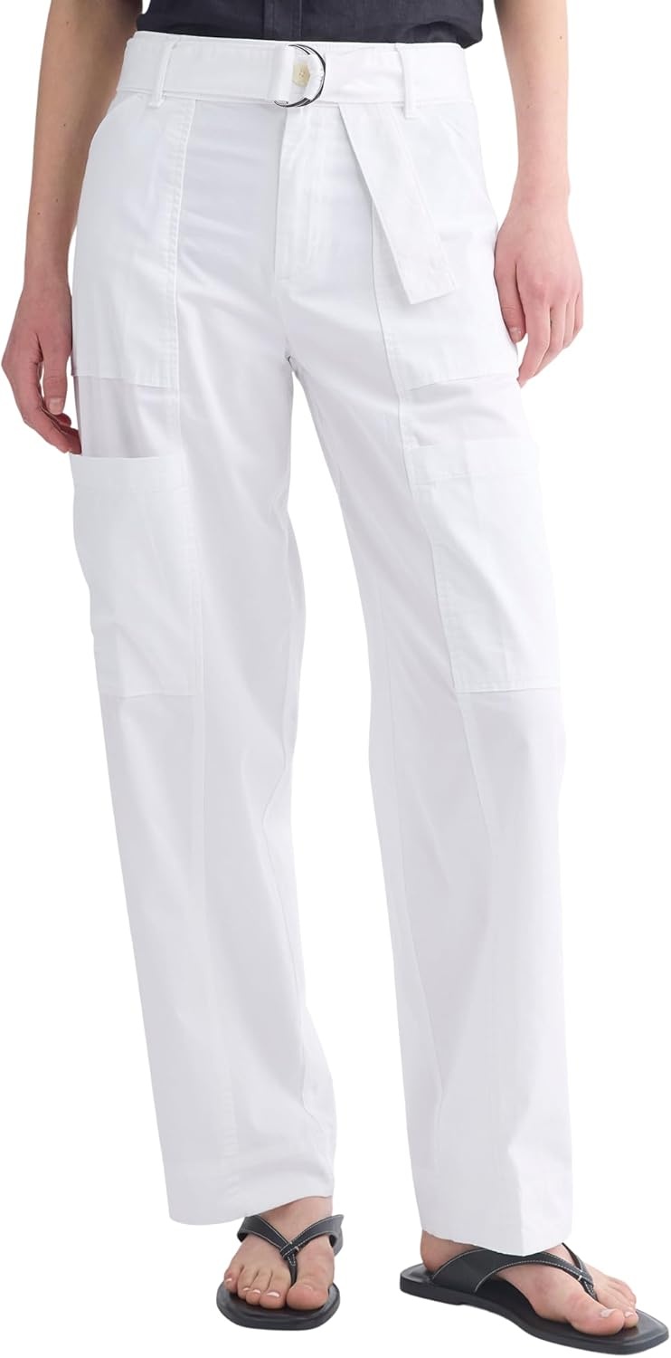 image:imageEverlane Womens Utility StraightLeg Cargo Pant GOTS Organic Cotton Stretch HighRise Cargo TrouserWhite