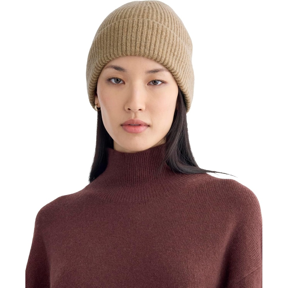 image:imageEverlane Unisex Adult Everlane The Cashmere Ribbed BeanieDark Heathered Camel