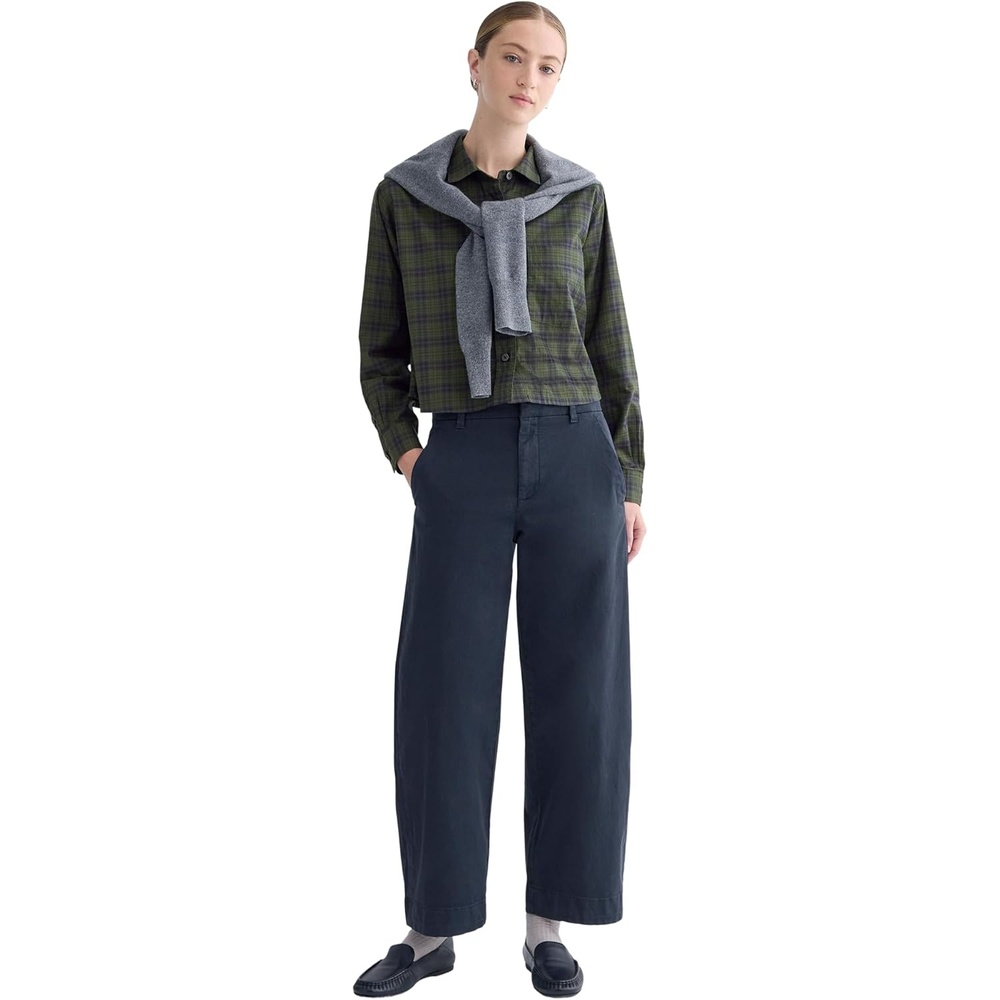 image:imageEverlane Womens Cotton Stretch Twill Chino Tapered Ankle TrouserNavy