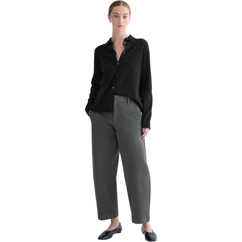 image:imageEverlane Womens Cotton Stretch Twill Chino Tapered Ankle TrouserSlate Grey