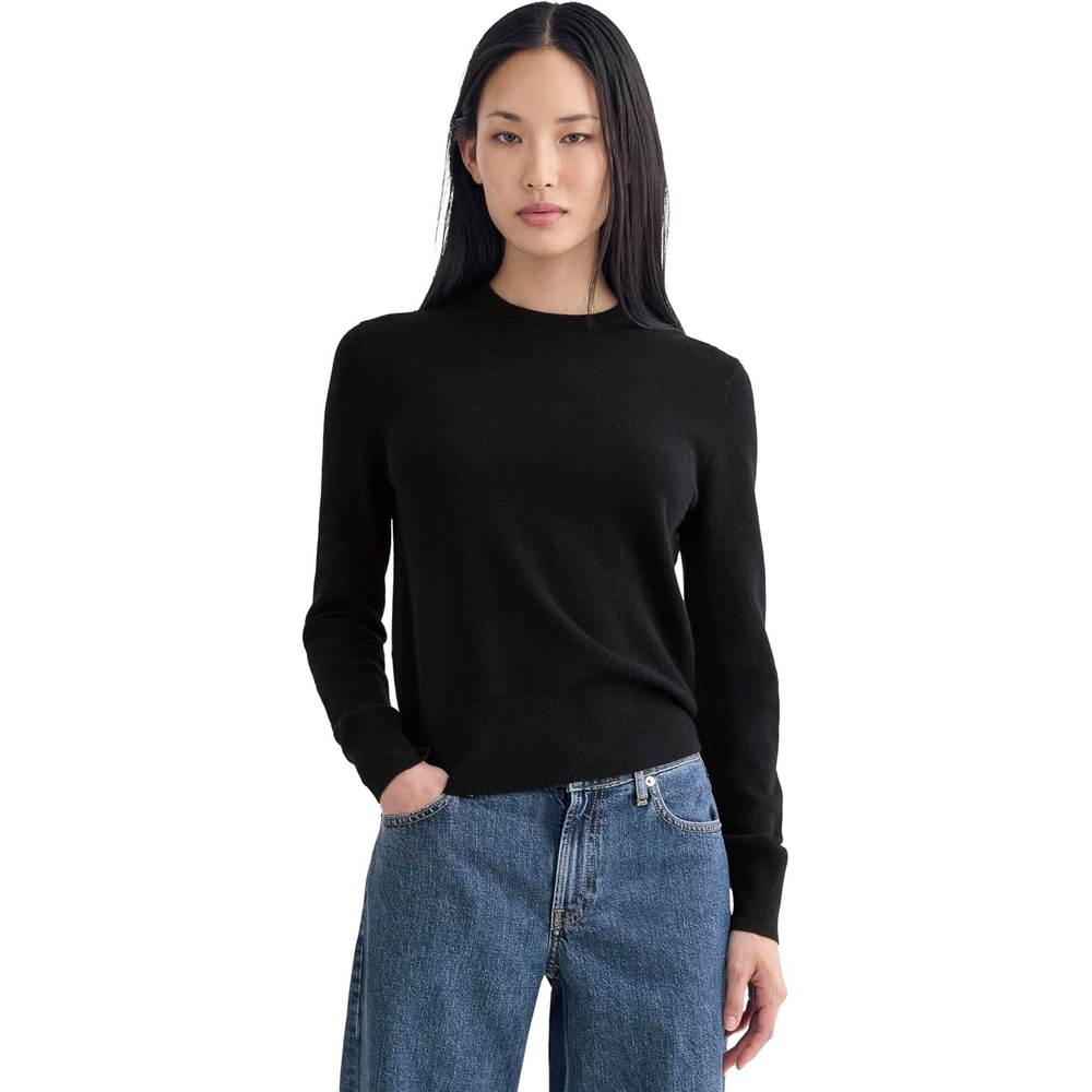 image:imageEverlane Womens Everlane Cashmere Slim Crew SweaterBlack