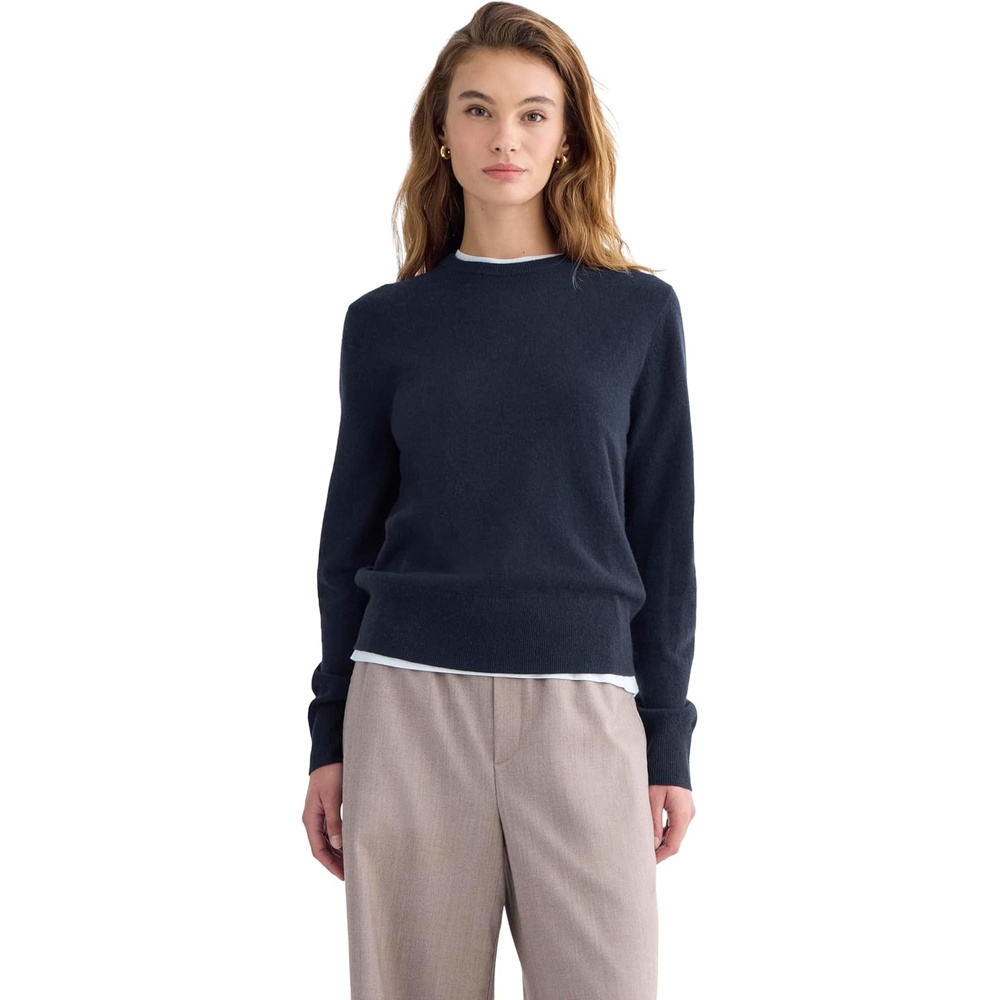image:imageEverlane Womens Everlane Cashmere Slim Crew SweaterNavy