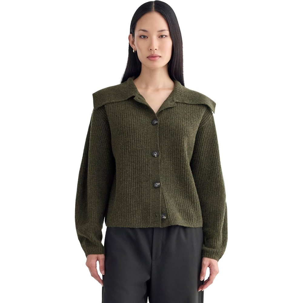 image:imageEverlane Womens Everlane Fisherman Cardigan in Wool CashmereHeather Beech