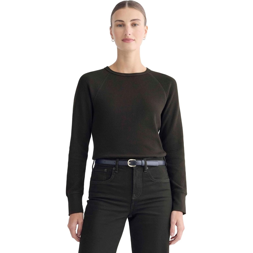 image:imageEverlane Womens Everlane Slimfit Crew in Cozy WaffleBlack