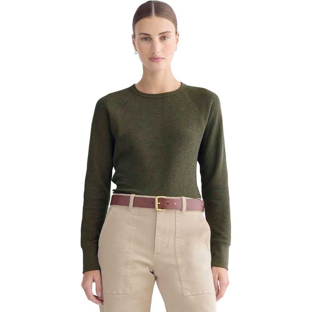 image:imageEverlane Womens Everlane Slimfit Crew in Cozy WaffleHeather Beech