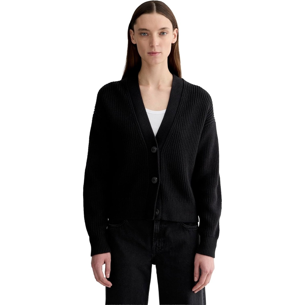 image:imageEverlane Womens Everlane The Boxy Cardigan in Everyday CottonBlack