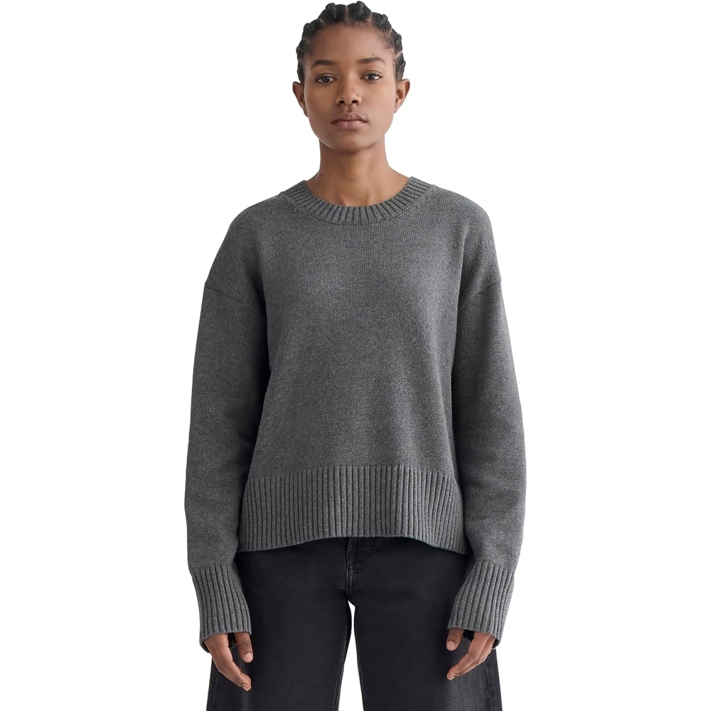image:imageEverlane Womens Everlane The Boxy Sweater in Everyday CottonHeathered Charcoal