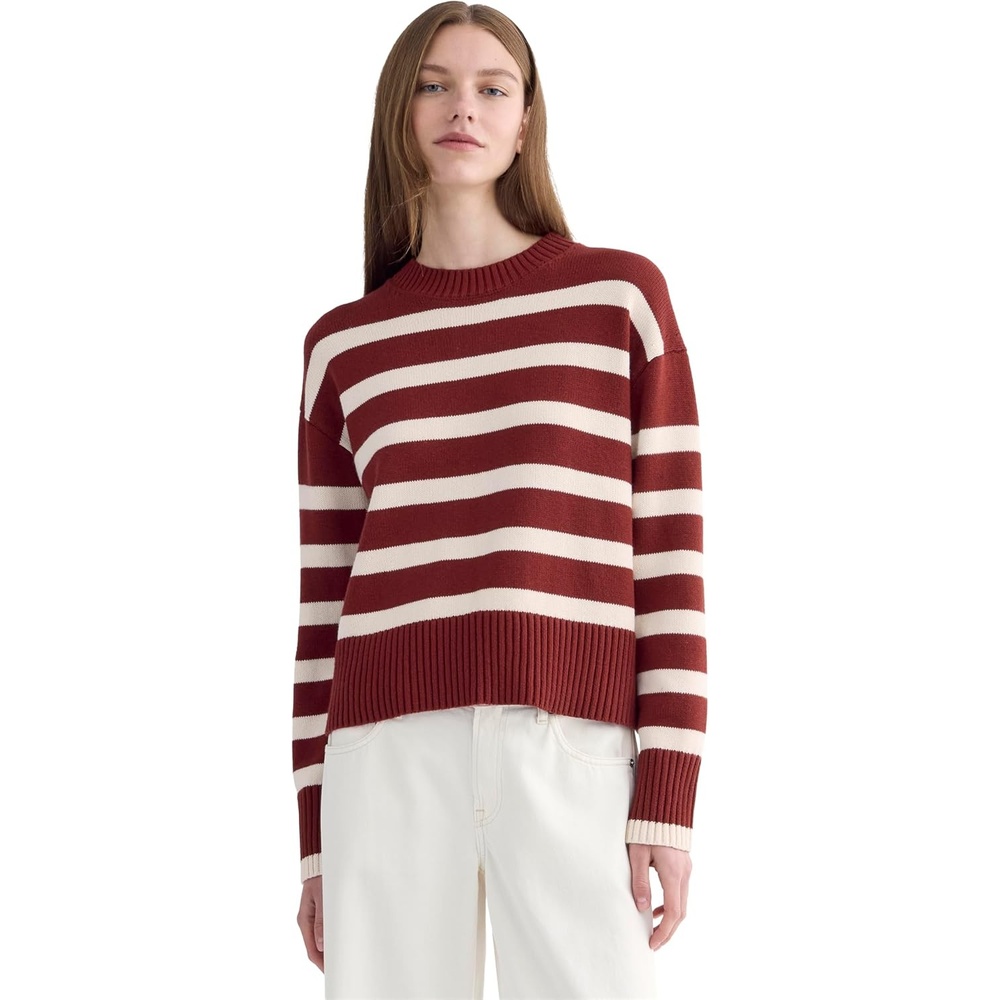 image:imageEverlane Womens Everlane The Boxy Sweater in Everyday CottonMerlot Canvas