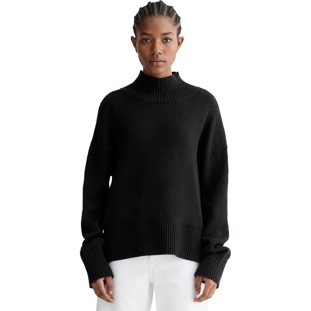 image:imageEverlane Womens Everlane The Boxy Turtleneck in Everyday CottonBlack