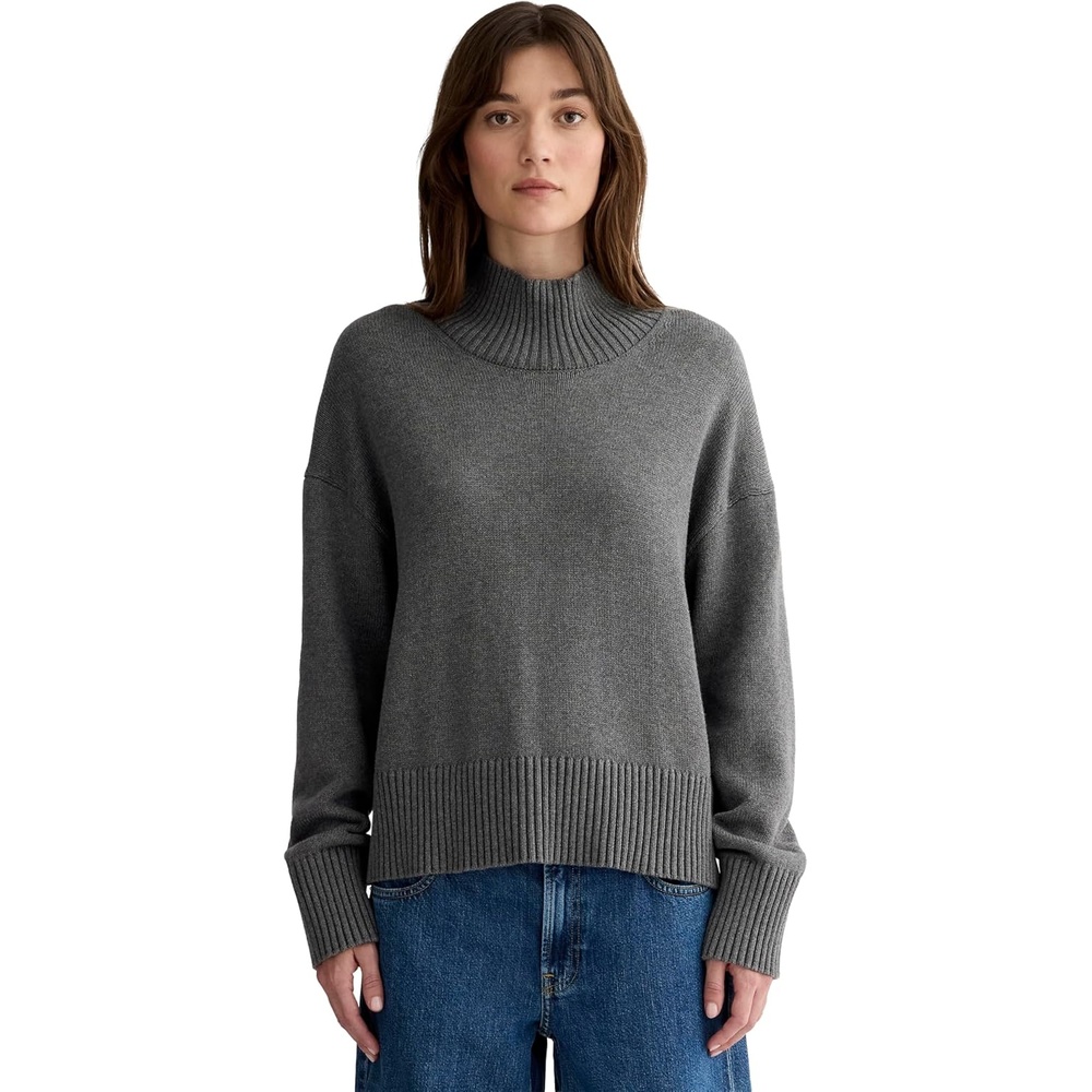 image:imageEverlane Womens Everlane The Boxy Turtleneck in Everyday CottonHeathered Charcoal