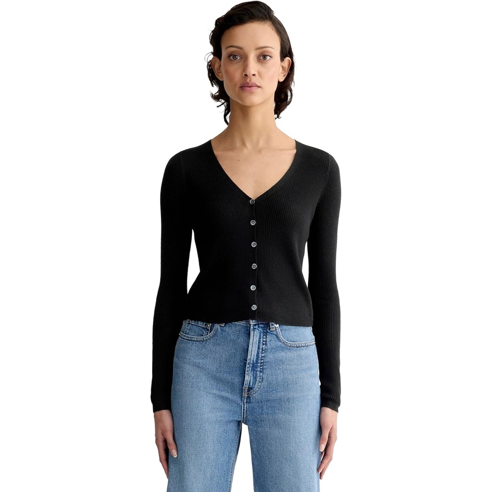 image:imageEverlane Womens Everlane The Cardigan in Ultrasoft MerinoBlack