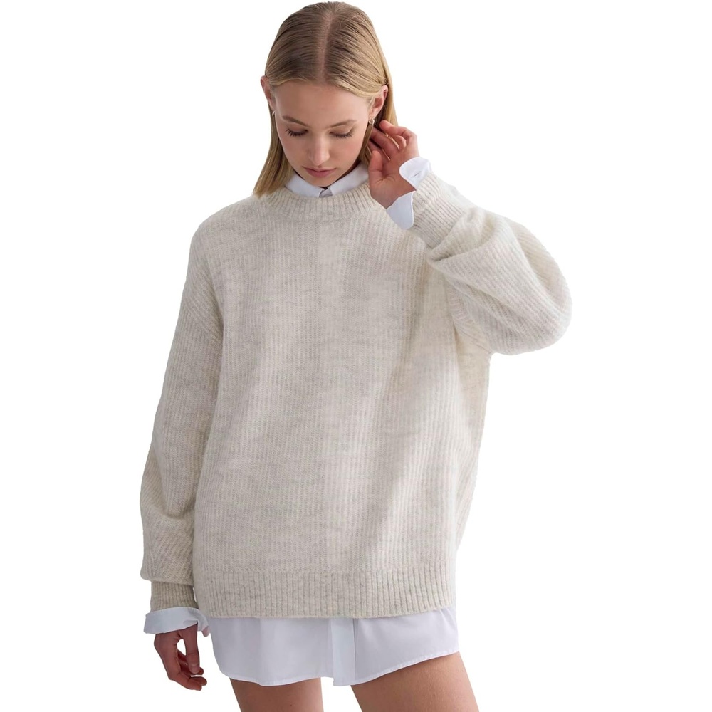 image:imageEverlane Womens Everlane The Cocoon Crew in AlpacaAlmond