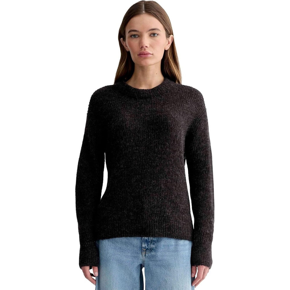 image:imageEverlane Womens Everlane The Cocoon Crew in AlpacaHeathered Black