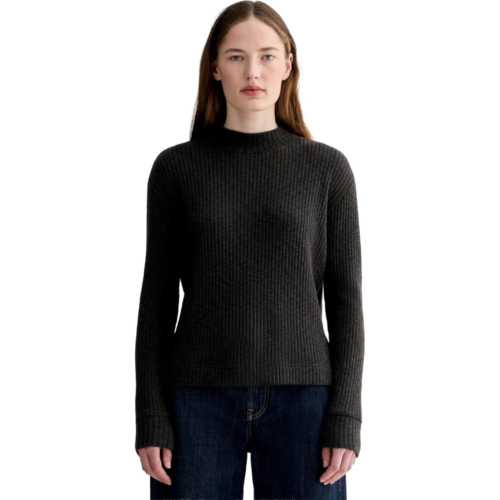 image:imageEverlane Womens Everlane The Cozy Rib FunnelNeckBlack