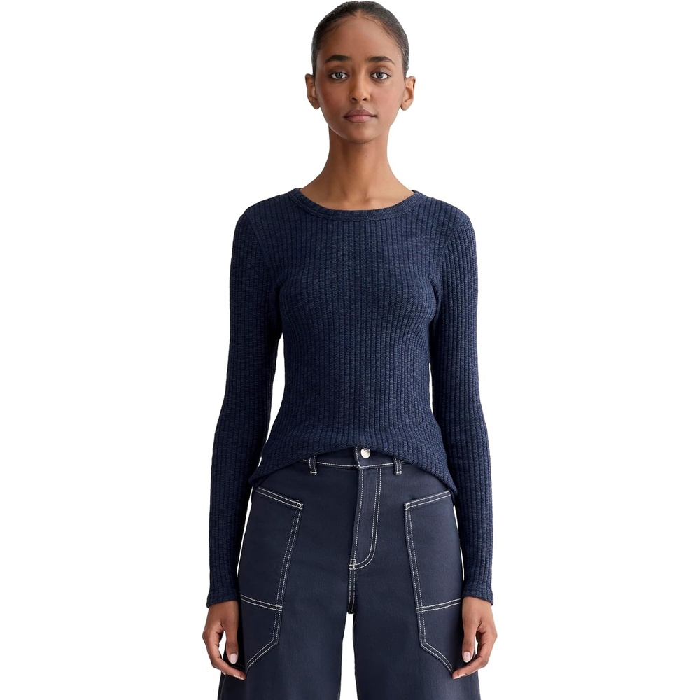 image:imageEverlane Womens Everlane The Cozy Rib LongSleeve TeeNavy