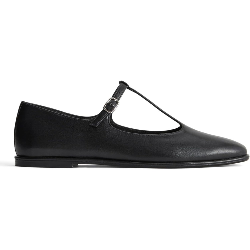 image:imageEverlane Womens The Leather TStrap FlatBlack