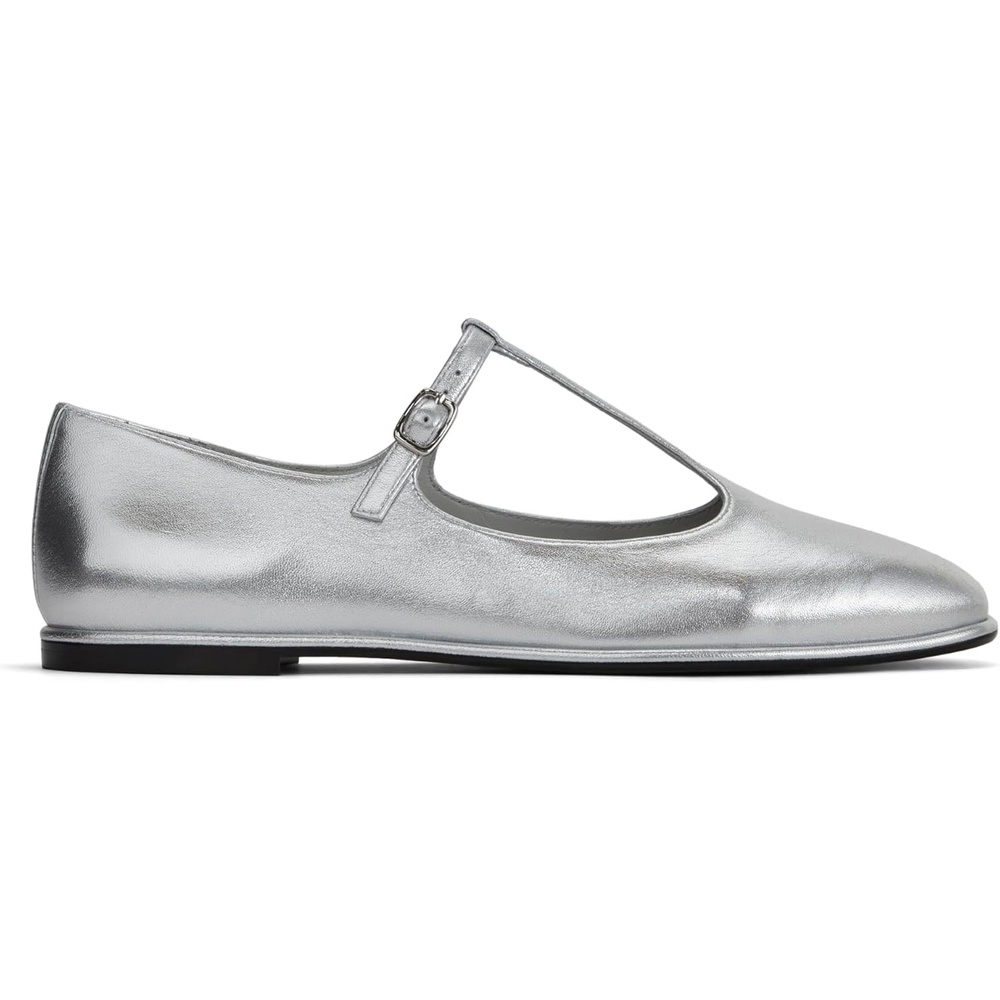 image:imageEverlane Womens The Leather TStrap FlatSilver