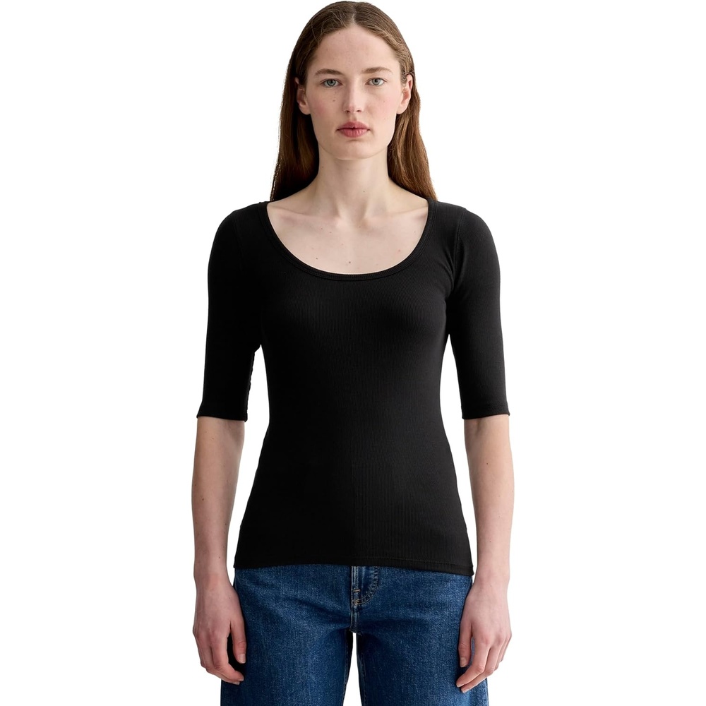 image:imageEverlane Womens The Luxe Rib ScoopNeck TeeBlack