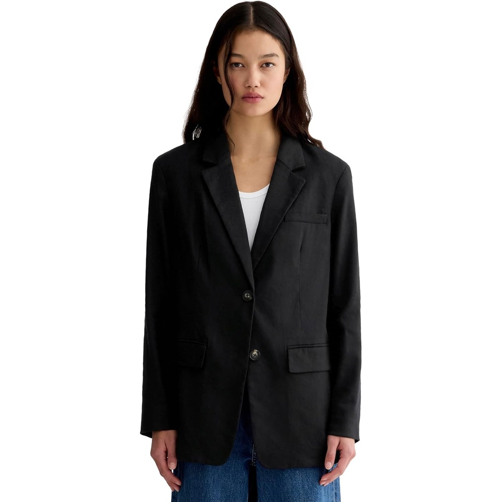 image:imageEverlane Womens The Oversized Blazer in ButtersmoothBlack