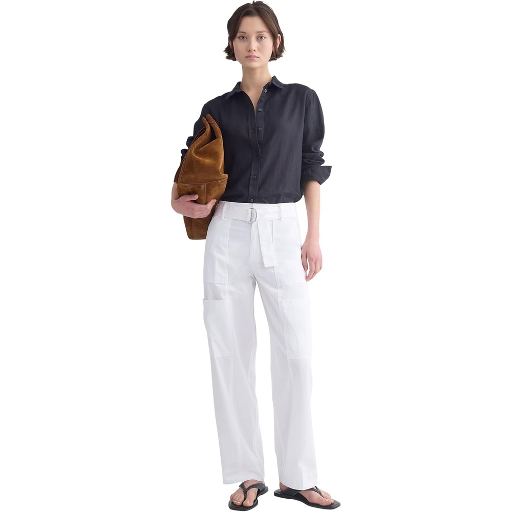 image:imageEverlane Womens Utility StraightLeg Cargo Pant GOTS Organic Cotton Stretch HighRise Cargo TrouserWhite