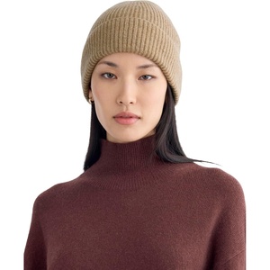 Everlane Unisex Adult Everlane The Cashmere Ribbed Beanie(Dark Heathered Camel)