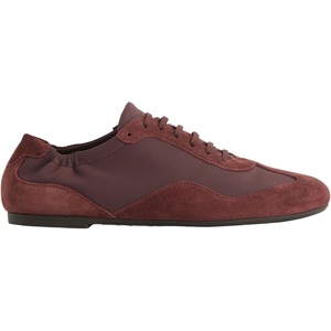 Everlane Women’s Ballet Sneaker | Italian Suede and GRS Recycled Nylon Runner with Ballet Scrunch Heel(Burgundy)