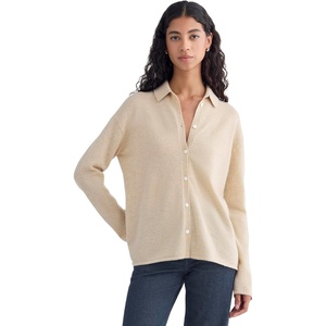 Everlane Womens Cashmere Button-up Shirt(Heather Light Camel)