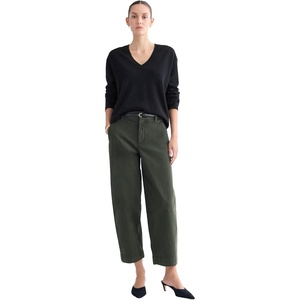 Everlane Women’s Cotton Stretch Twill Chino – Tapered Ankle Trouser(Dark Green)