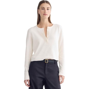 Everlane Women’s Everlane Boxy Henley in Cozy Waffle(Bone)