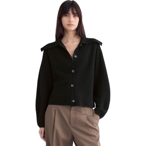 Everlane Women’s Everlane Fisherman Cardigan in Wool Cashmere(Black)