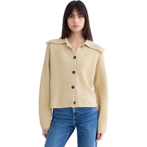 Everlane Women’s Everlane Fisherman Cardigan in Wool Cashmere(Heather Light Camel)