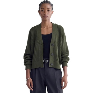 Everlane Women’s Everlane The Boxy Cardigan in Everyday Cotton(Dark Green)