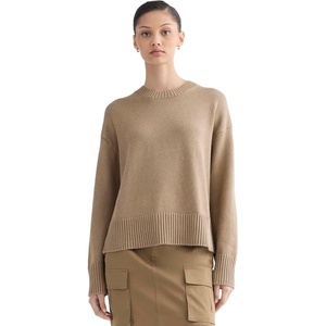 Everlane Women’s Everlane The Boxy Sweater in Everyday Cotton(Dark Heathered Camel)