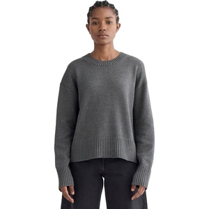 Everlane Women’s Everlane The Boxy Sweater in Everyday Cotton(Heathered Charcoal)