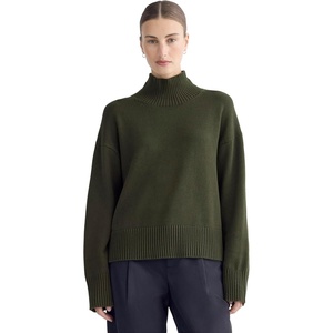 Everlane Women’s Everlane The Boxy Turtleneck in Everyday Cotton(Dark Green)