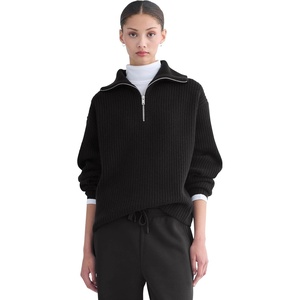 Everlane Women’s Everlane The Half-Zip Sweater in Luxe Merino(Black)