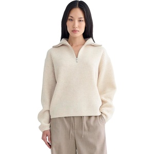Everlane Women’s Everlane The Half-Zip Sweater in Luxe Merino(Heathered Oat)