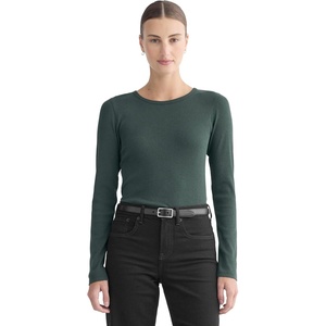 Everlane Women’s Everlane The Luxe Rib Long-Sleeve Crew(Heathered Dark Sea)