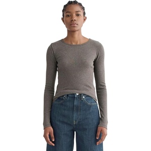 Everlane Women’s Everlane The Luxe Rib Long-Sleeve Crew(Washed Heathered Fatigue)