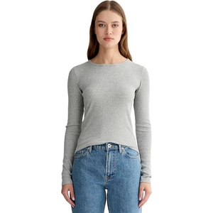 Everlane Women’s Everlane The Luxe Rib Long-Sleeve Crew(Washed Heathered Grey)