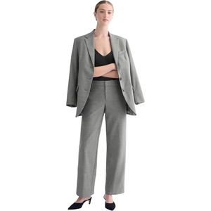 Everlane Women’s Straight-Leg Trouser in Tailor Twill | RWS Stretch Wool Blend Floor-Length Dress Pant(Heather Graphite)