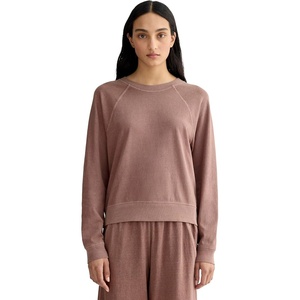 Everlane Women’s The Off-duty Long-sleeve Tee(Brown Garment Dye)