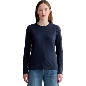 Everlane Women’s The Slim Long-Sleeve Crew in Essential Cotton(Navy)
