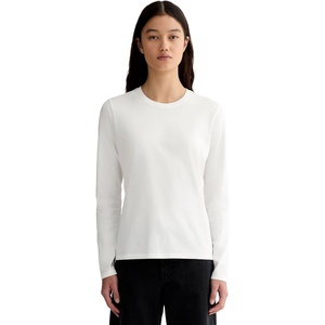 Everlane Women’s The Slim Long-Sleeve Crew in Essential Cotton(White)